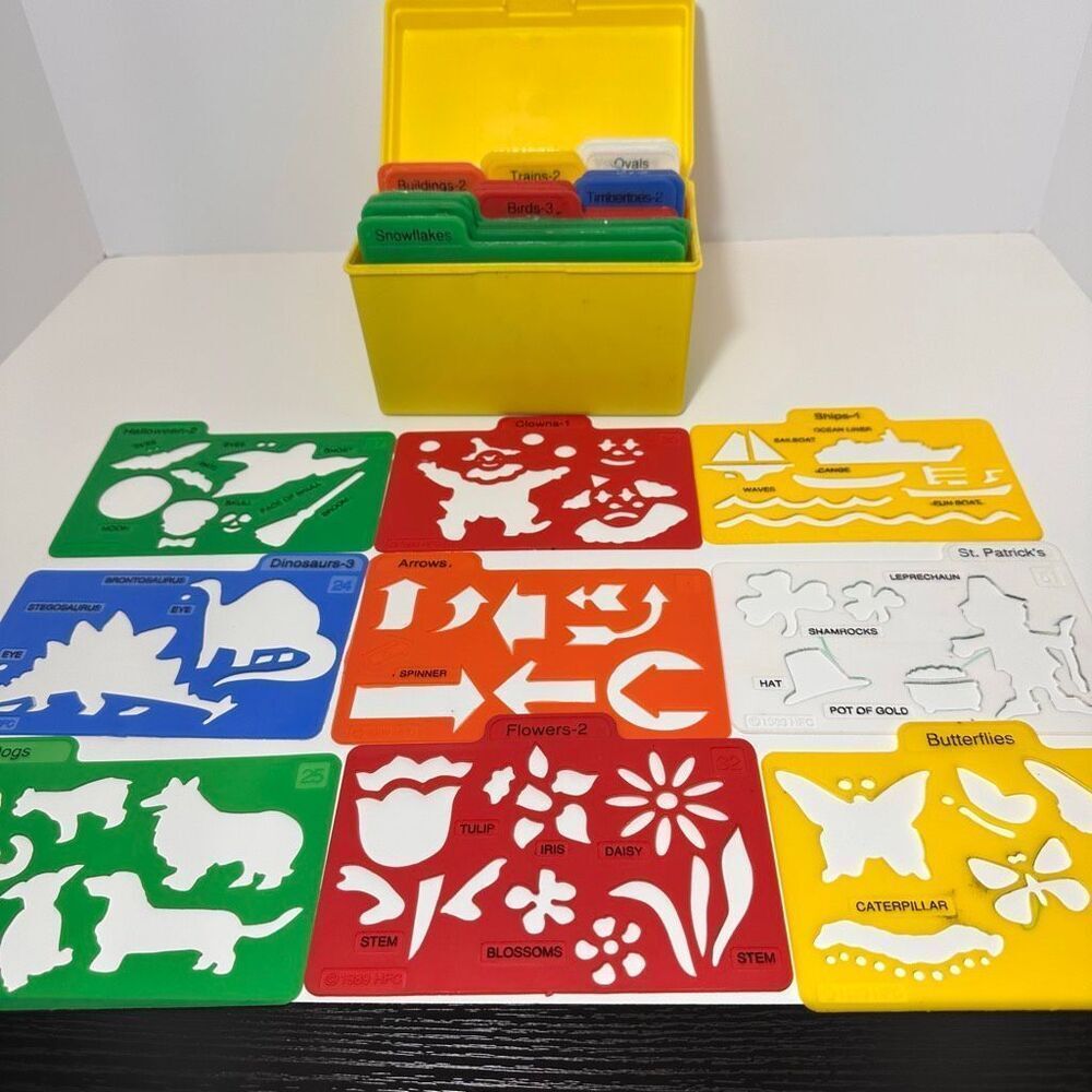 Vintage 1991 Highlights for Children 72 Stencil Factory Set